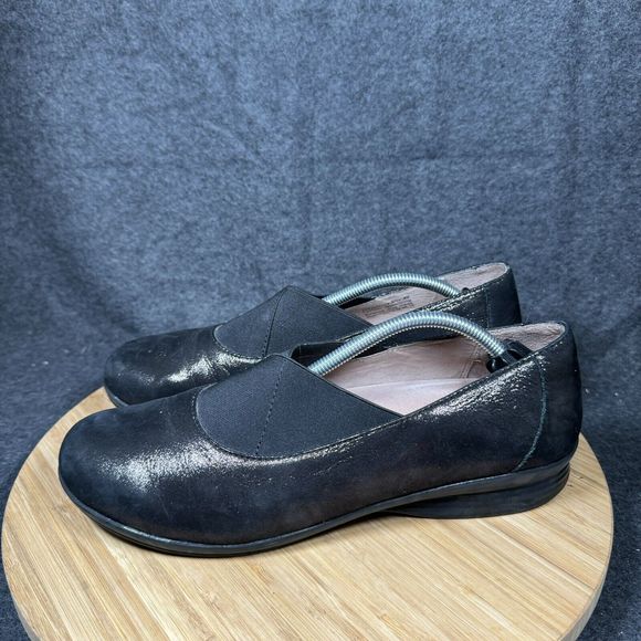 Dansko Ann Flats Black Metallic Round Toe Slip On Shoes Womens 40 US 9.5- 10 - Picture 3 of 8